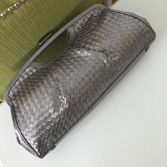 Elliott Lucca Handbags - Elliott Lucca metallic grey clutch